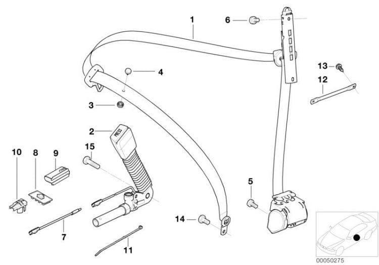 Correa Superior Delantera Izquierda Sin Limitador De Fuerza Para Bmw Berlina/touring E46 Serie 3.