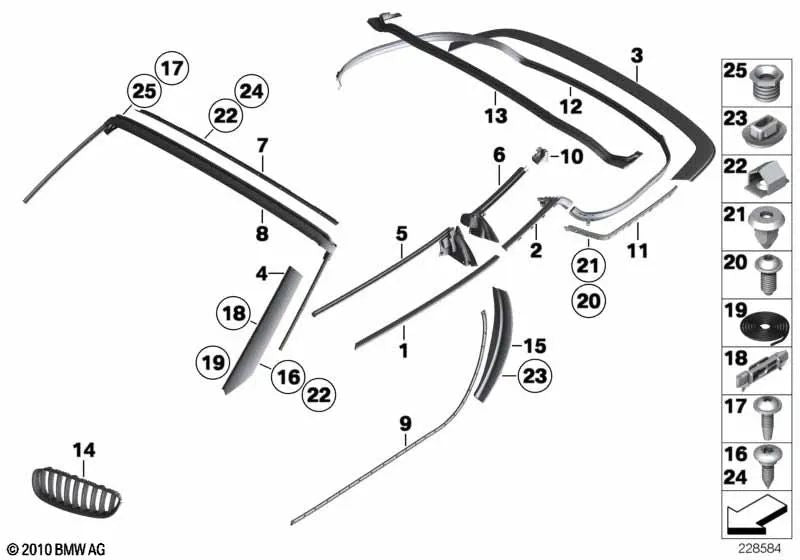 Cubierta de compartimento exterior derecha para BMW E89 (OEM 51377046126). Original BMW.