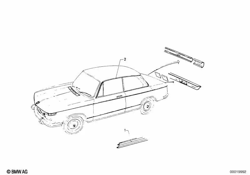 Rechte Zierleiste für BMW E46, F30, F80 (OEM 51131803360). Original BMW