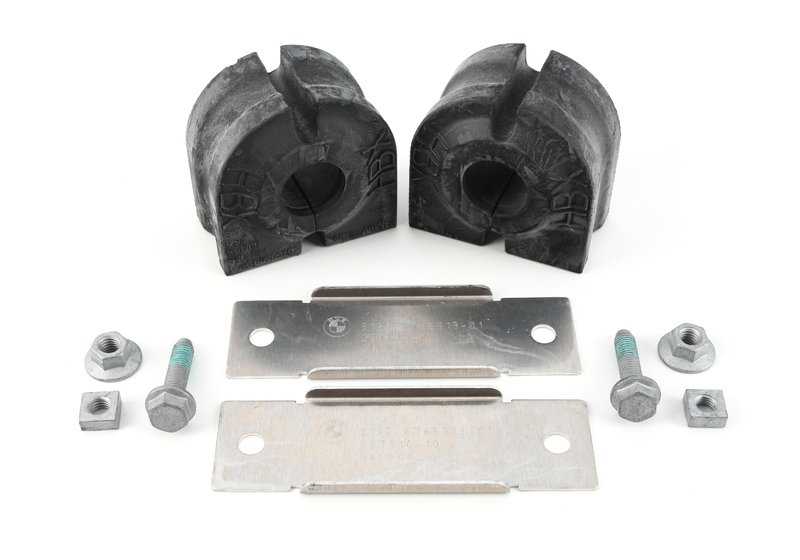 Kit de reparación de soporte de goma estabilizador para BMW E60, E61, E63 (OEM 31352347942). Original BMW.