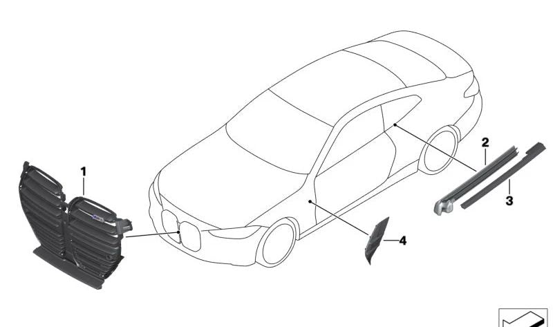 Cubierta del umbral exterior derecho para BMW G23, G23N, G83, G83N (OEM 51377482794). Original BMW