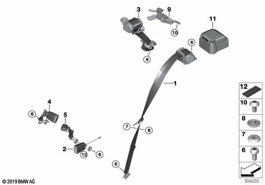 Correa inferior trasera derecha para BMW Serie 2 F45, F48 X1, F39 X2 (OEM 72117371652). Original BMW.