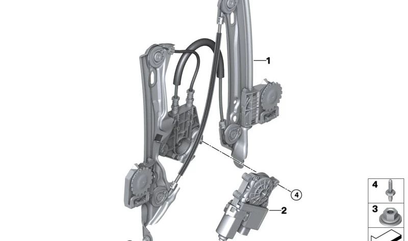 Elevador de ventanilla para BMW Serie 4 G26, G26E, G26F, G26N (OEM 51335A41AC7). Original BMW