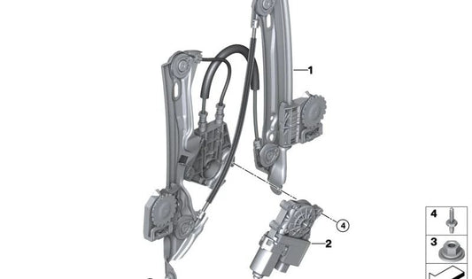 Elevalunas sin motor trasero derecho para BMW Serie 4 G26 (OEM 51335A41AC8). Original BMW