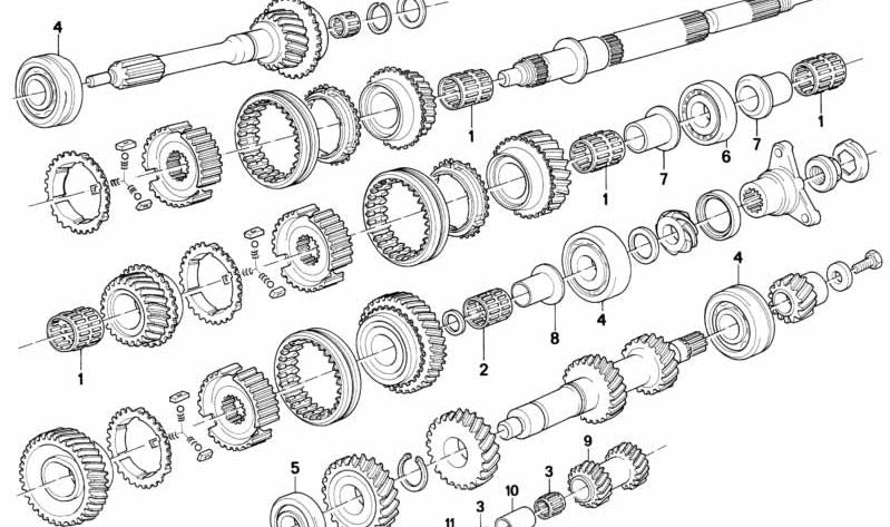 Rodamiento de transmisión OEM 23121205197 para BMW E30, E12, E28, E24, E23. Original BMW.