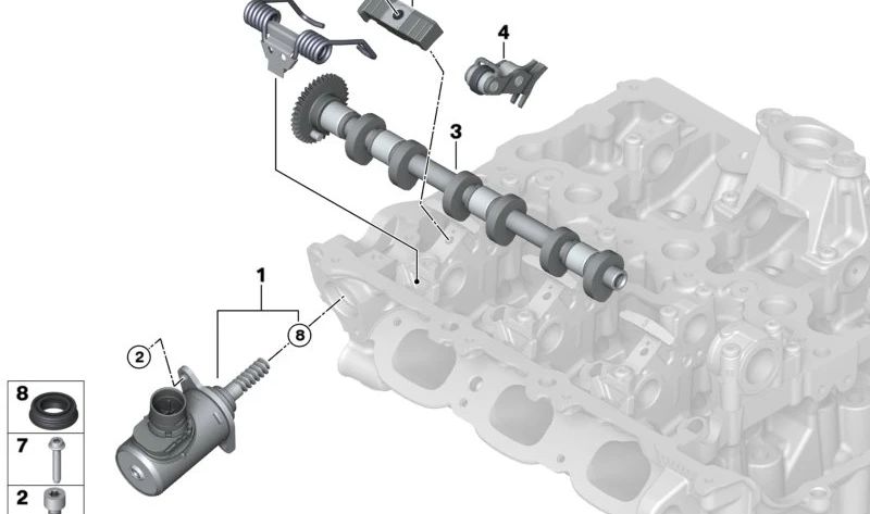 Árbol excéntrico para BMW Serie 1 F70, Serie 2 U06, X1 U11, U12, X2 U10 y MINI F65, F66, U25 (OEM 11379494046). Original BMW