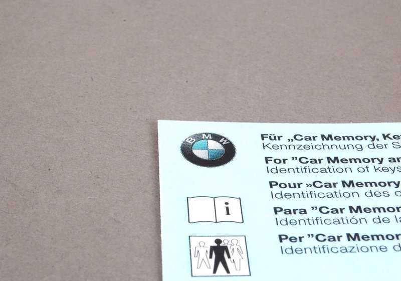 Schlüsselspeicher-Anzeigetafel für BMW E46, E34, E39, E60, E61, E63, E64, E38, E83, E53, E85, E86, E52 (OEM 71236906390). Original BMW.