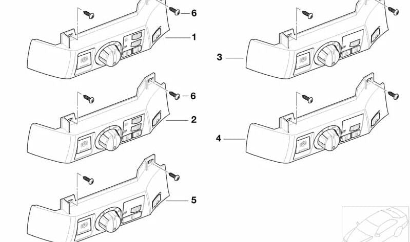 Interruptor de luces OEM 61316918848 para BMW Serie 7 (E65, E66). Original BMW