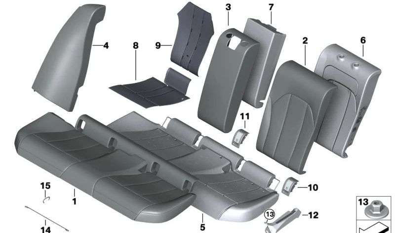 Cubierta Isofix derecha para BMW Serie 3 G20, G21, G80, G81 (OEM 52209108442). Original BMW.