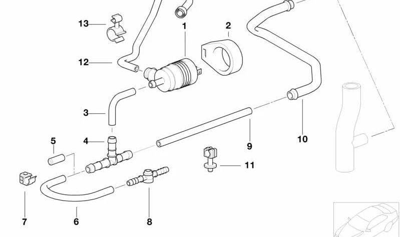 Abrasion Protection Tube for BMW E36, E38, E31 (OEM 11641405764). Original BMW