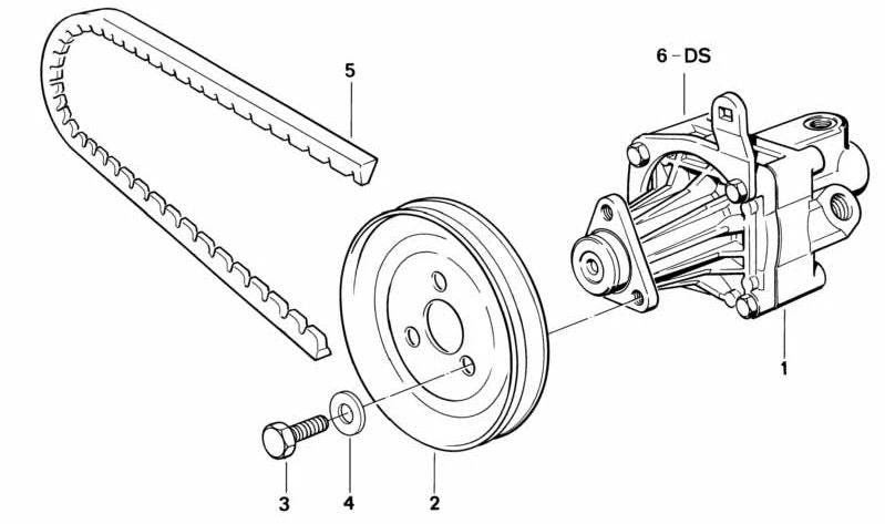 OEM 324216550 assisted steering pump pulley for BMW E34. Original BMW.