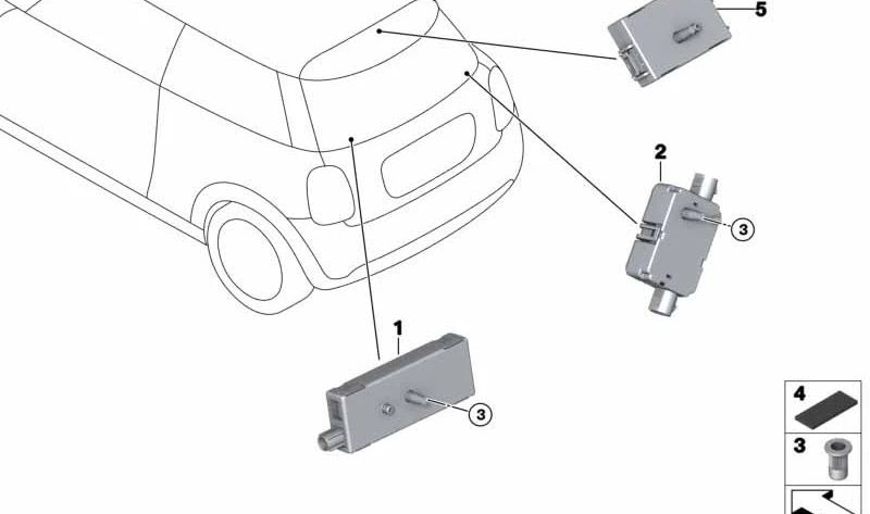 Sperrkreis para BMW Serie 5 F07, F11 y MINI F54, F55, F56, F60, R60, R61 (OEM 65209185474). Original BMW