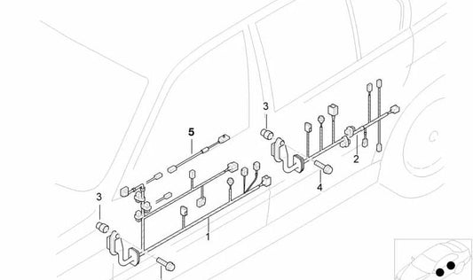 Cableado lado del pasajero para BMW E39 (OEM 61126910166). Original BMW.