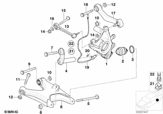 Portabujes trasero derecho para BMW Z8 (OEM 33326753014). Original BMW