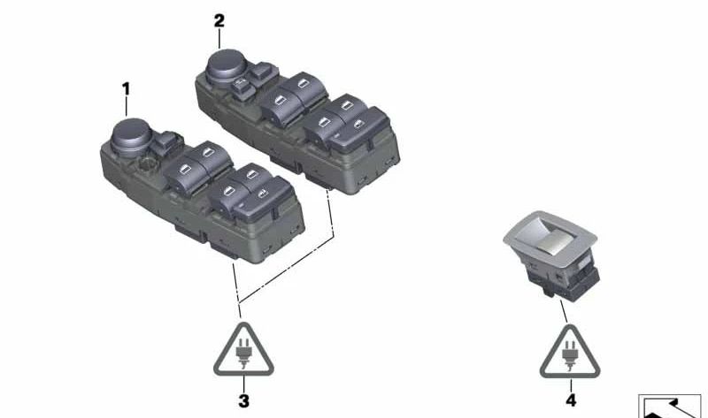 Unidad de Control Centro de Cambio Puerta para BMW F07, F10, F11, F06, F25 (OEM 61319241953). Original BMW.