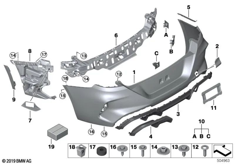 Embudo de absorción derecho para BMW F91, F92 (OEM 51128094532). Original BMW.