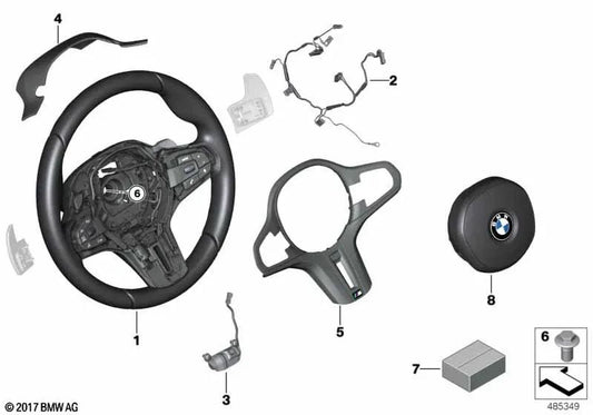 Embellecedor Decorativo Volante para BMW F90N, F91, F92, F93, F97, G01N, F98, G02N, F95, F96 (OEM 32308089363). Original BMW