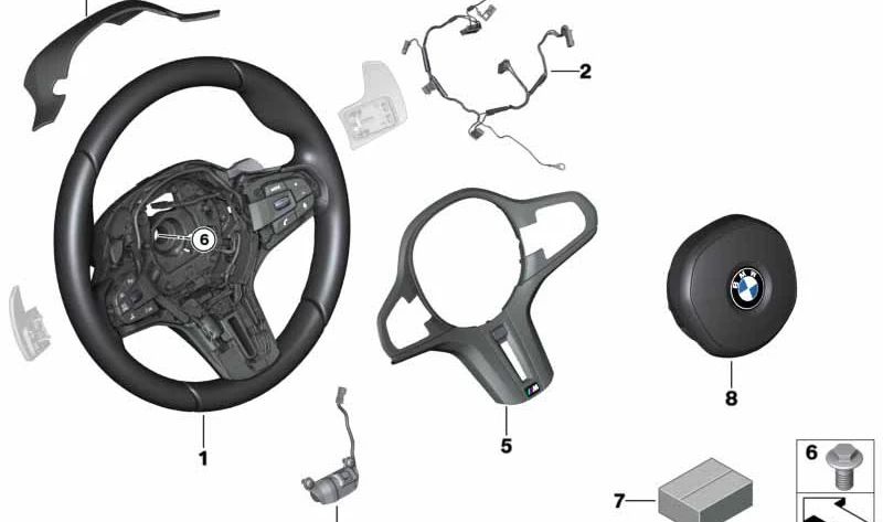 Embellecedor Decorativo Volante para BMW F90, F97, F98 (OEM 32307856294). Original BMW