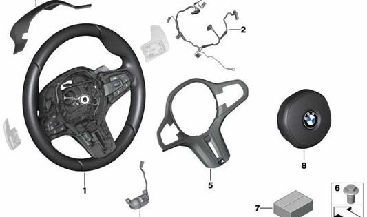 Volante Deportivo M para BMW F95N, F96N, G09 (OEM 32305A4B4B1). Original BMW.