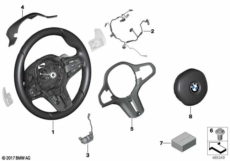 M Sport Leather Steering Wheel for BMW F90, F91, F92, F93, F95, F96, G09 (OEM 32308094391). Original BMW