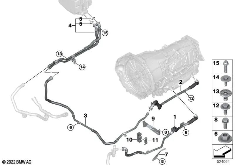 Soporte para Tubo del Radiador de Aceite para BMW F95, G05, F96, G06, G07, G09 (OEM 17228681184). Original BMW