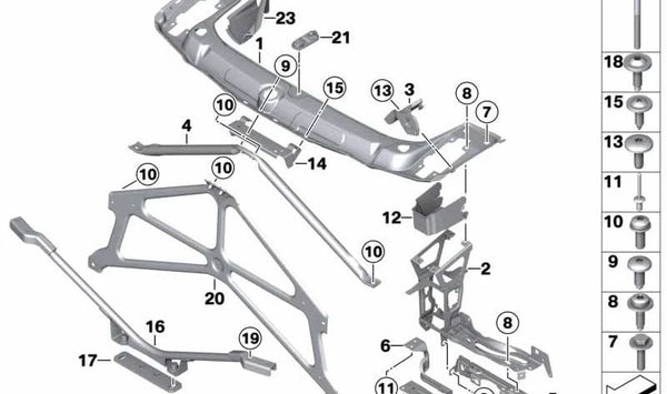 Soporte izquierdo para BMW Serie 3 F34, F34N (OEM 51647320385). Original BMW.