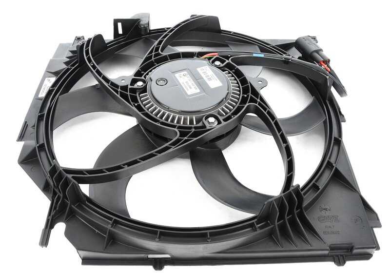 Fan housing with fan for BMW E83, E83N (OEM 17113452509). Original BMW.