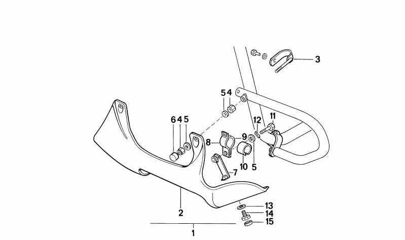 Soporte de carenado OEM 46631455461 para BMW Motorrad (modelos compatibles: R1200GS, R1250GS). Original BMW.