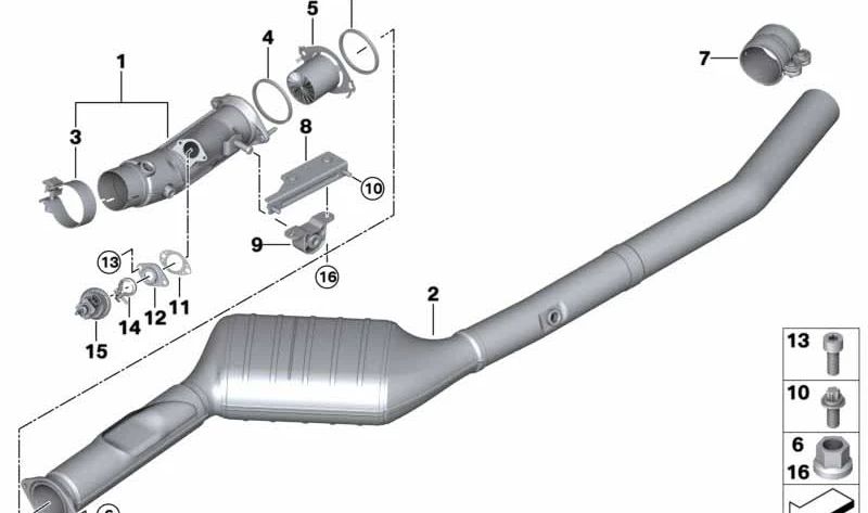 Tubo de entrada para BMW X5 E70, E70N, X6 E71 (OEM 18307808016). Original BMW