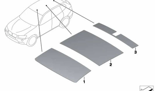 Toit arrière d'isolation acoustique pour BMW F25, F26 (OEM 51489169324). BMW d'origine.