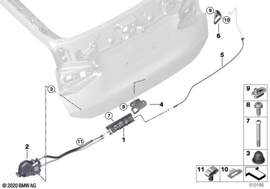 Cable Bowden para BMW G32, G32N (OEM 51247397907). Original BMW.