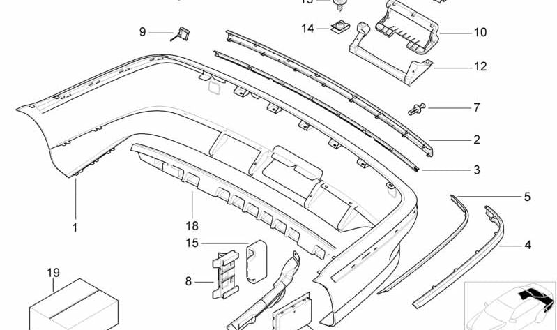 Cubierta derecha para BMW Serie 5 E39 (OEM 51128184506). Original BMW.