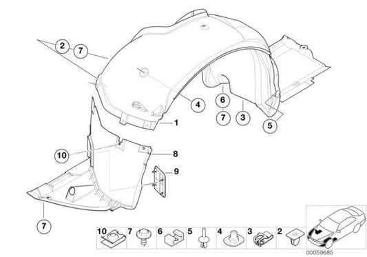 Guardabarros Delantero Para Bmw Compact E46. Original Recambios