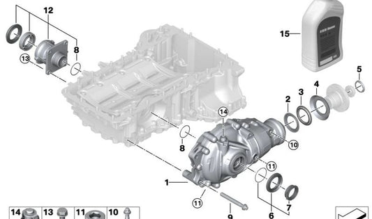 Diferencial delantero OEM 31508679973 para BMW G30, G31, G11, G12, G14, G15, G16. Original BMW.