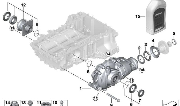 Diferencial delantero para BMW G20, G21, F10, F11, G30, G31 (OEM 31508635698). Original BMW