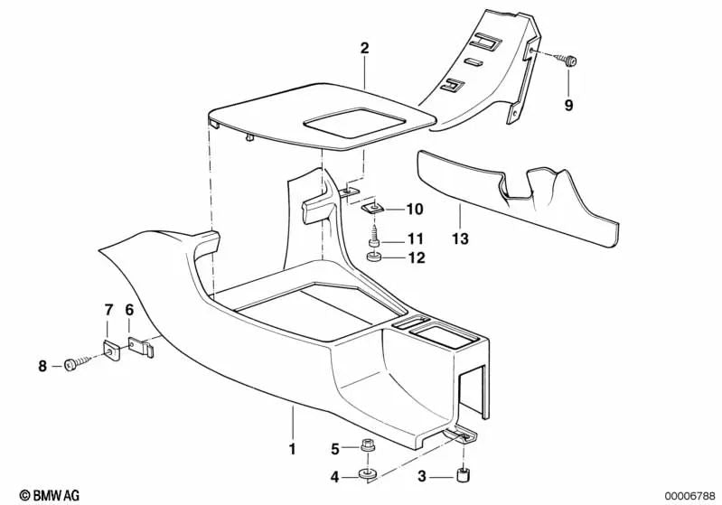 Bandeja de suelo para BMW Serie 5 E34, Serie 7 E32 (OEM 51161949731). Original BMW