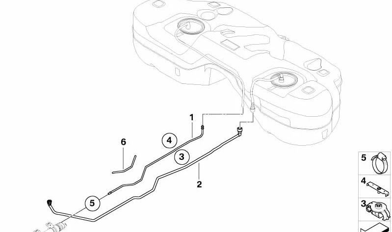 Fuel Supply Pipe for BMW E83, E83N (OEM 16127178950). Original BMW