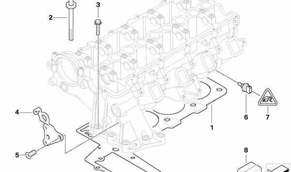 Tornillo avellanado para BMW Serie 1 E87, Serie 3 E46, E90, E91, E92, E93, Serie 5 E39, E60, E61, Serie 6 E63N, E64N, Serie 7 E38, E65, E66, X3 E83, X5 E53, E70, X6 E71 (OEM 11127806199). Original BMW