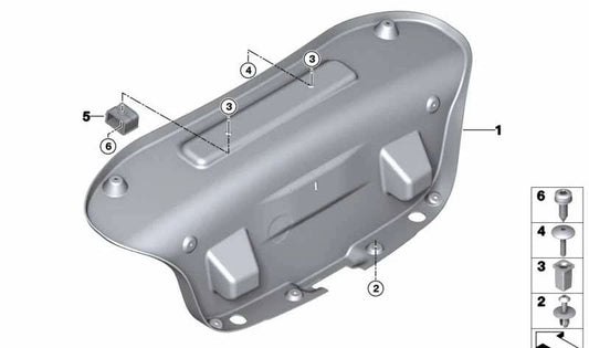 Revestimiento interior del portón trasero OEM 51497304562 para BMW F22, F23, F87 (Serie 2 y M2). Original BMW.