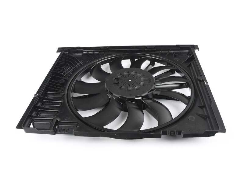 Fan housing with fan for BMW G42, G87, G20, G21, G80, G81, G22, G26, G82, G83, I20 (OEM 17428666819). Original BMW