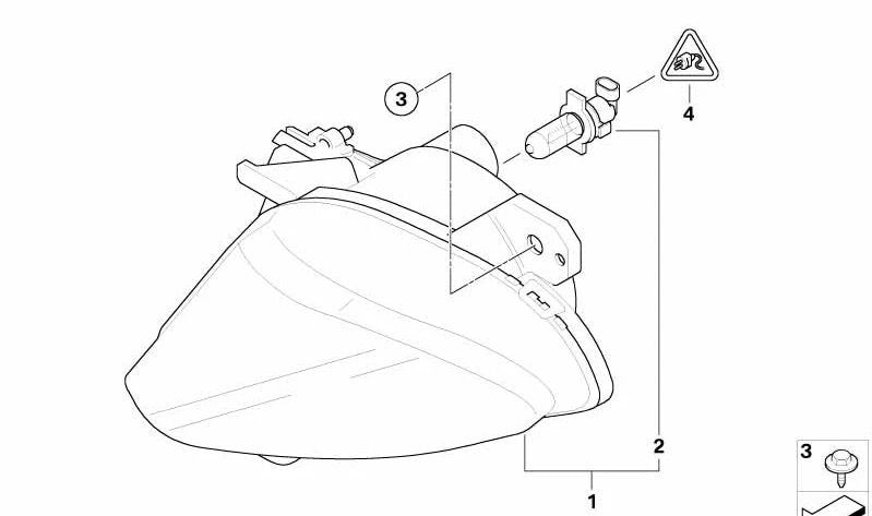 Luz antiniebla derecha para BMW E63N, E64N (OEM 63177177176). Original BMW