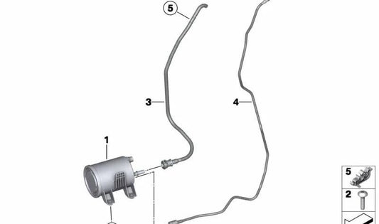 Entlüftungsrohr für BMW 3er F30N, F31N, F34N, F80, 4er F32N, F33N, F36N, F82, F83 (OEM 16137483178). Original BMW