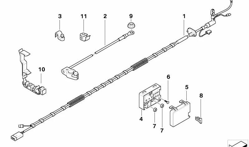 Cable de batería positivo para BMW Z4 E85 (OEM 61126935667). Original BMW