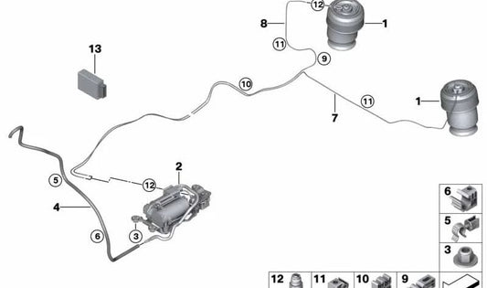 Tubo di ventilazione OEM 37206850559 per BMW X5 (F15, F85) e BMW X6 (F16, F86). BMW originale.