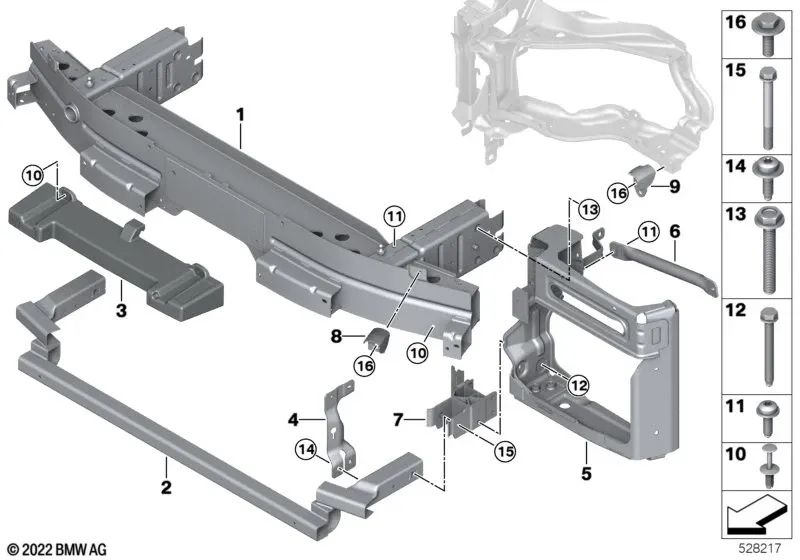 Portador del Parachoques Delantero Inferior para BMW G09 (OEM 51119880685). Original BMW.