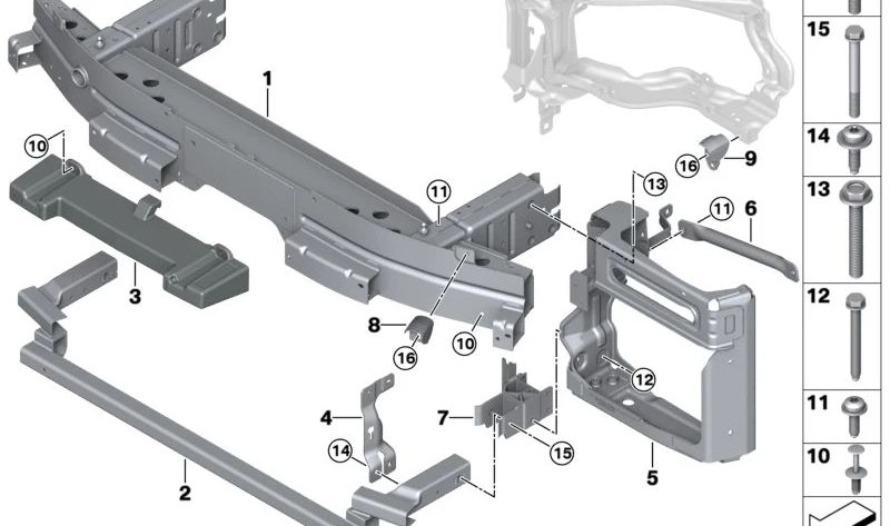 Abstützung para BMW G09 (OEM 51119451676). Original BMW