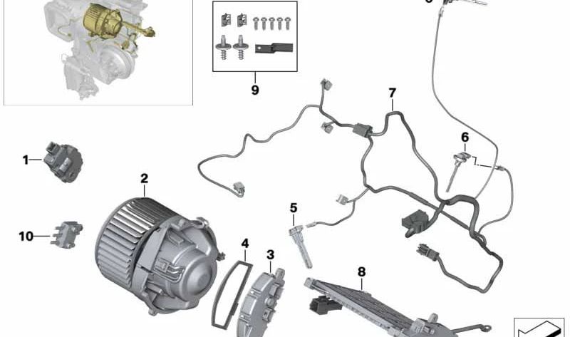 Heizungs-/Klimaverkabelung für BMW F52, F45, F46, F48, F49, F39, MINI F54, F55, F56, F57, F60 (OEM 64119304020). Original BMW