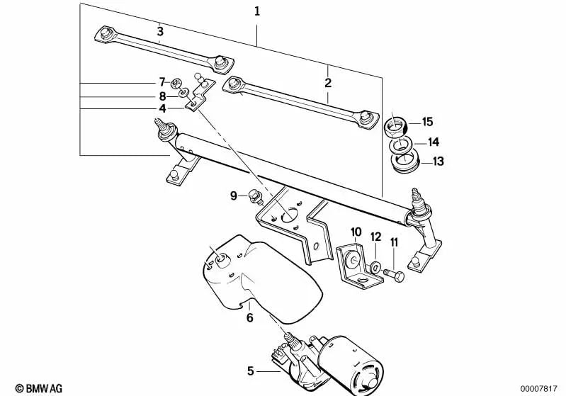 Barra de Limpiaparabrisas para BMW F07, F10, F11, F06, F12, F13, F01N, F02N (OEM 61612291064). Original BMW.