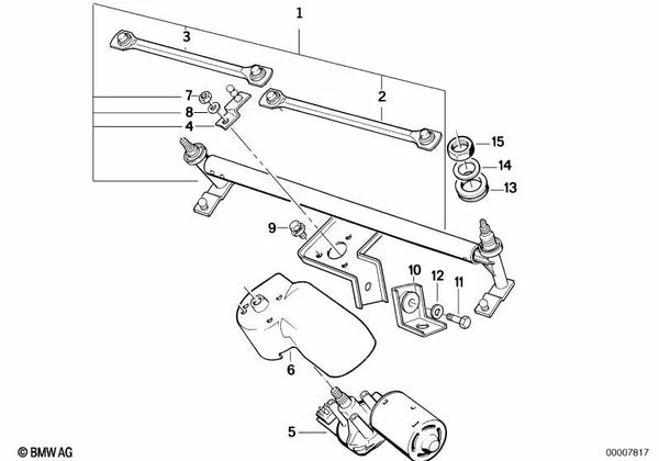 Barra de Limpiaparabrisas para BMW F07, F10, F11, F06, F12, F13, F01N, F02N (OEM 61612291064). Original BMW.