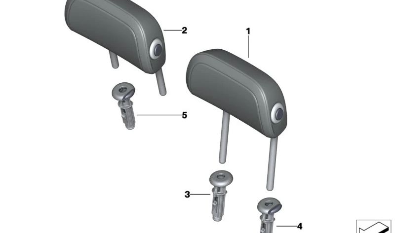 Reposacabezas de cuero sintético OEM 52205A0C7D8 para BMW G26 (Gran Coupé Serie 4). Original BMW.